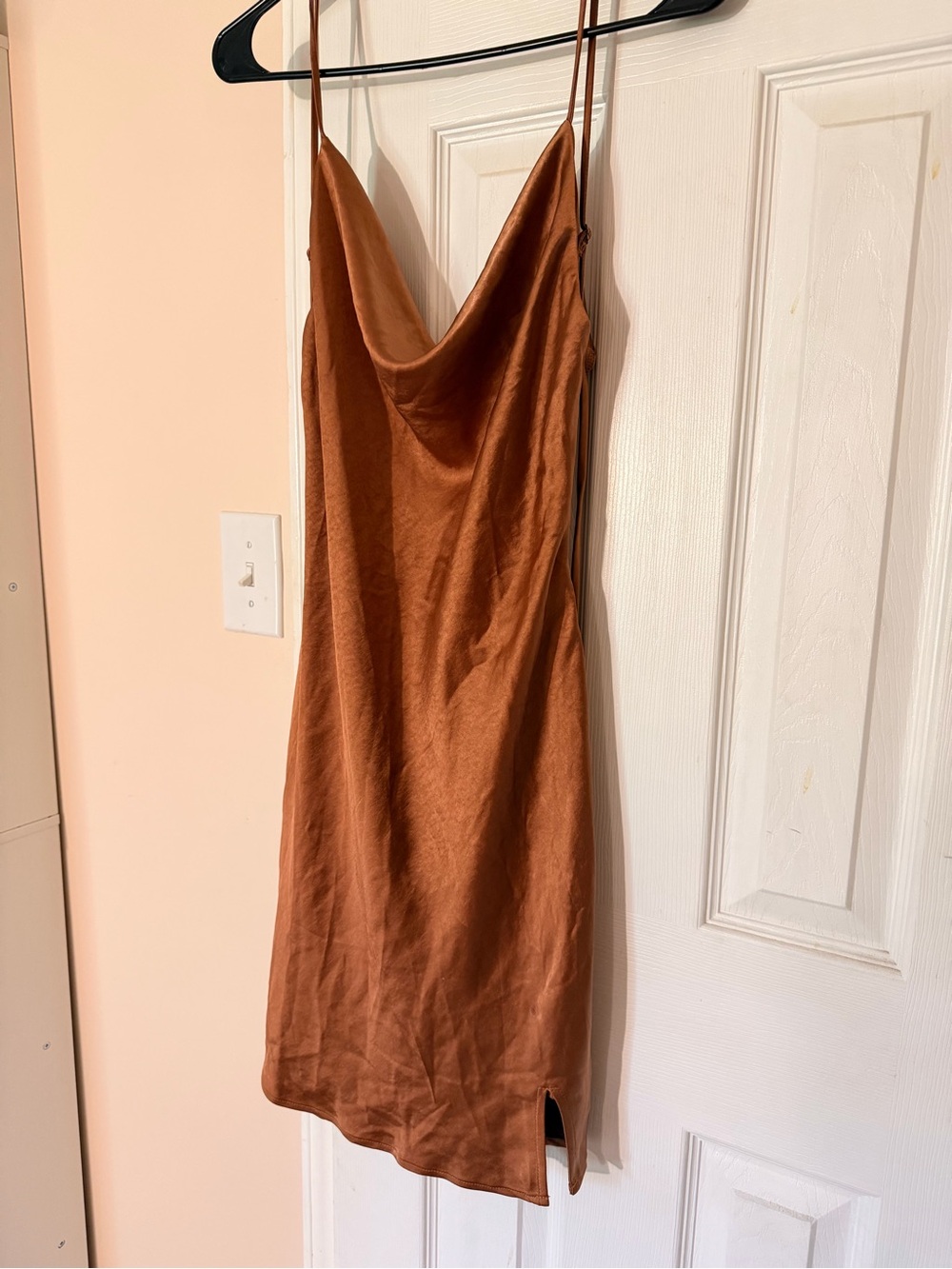 Princess Polly Slip Midi Dress with Cowl Neck - Rust Size 12